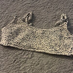 Xhilaration White Camisole with Black Dots